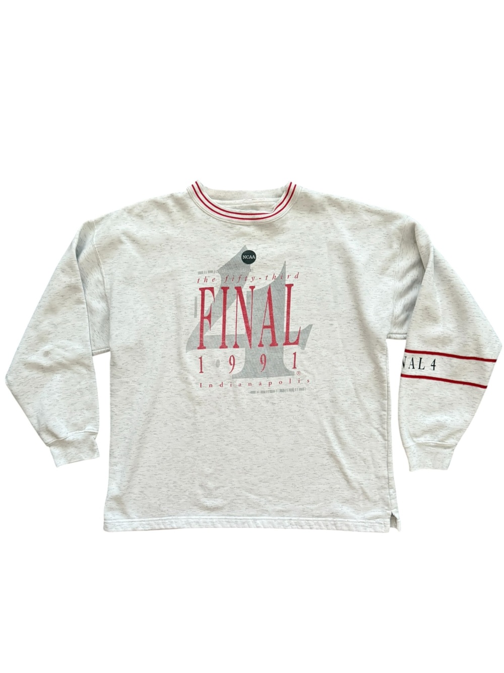 Vintage 1991 NCAA Final Four Long Sleeve Sweatshirt Heather Grey 90s Size L